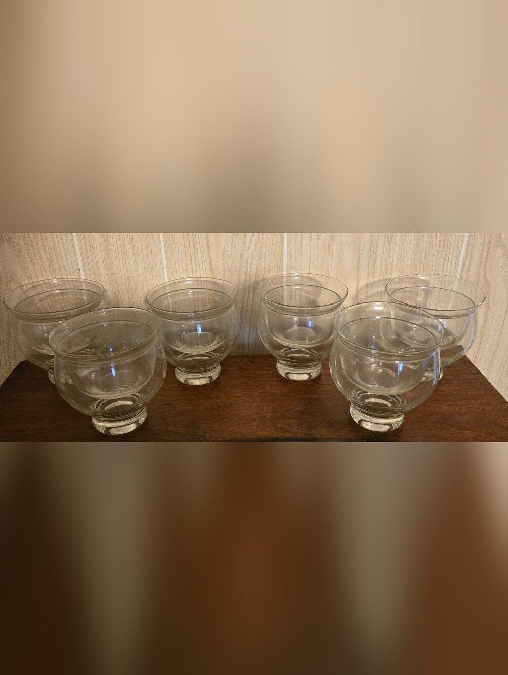 Set of 6 Footed Glass Bowls With Icer Inserts - Vintage
